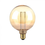 E27 4W(200Lm) LED-lampa Filament AMBER, G125, IP20, V-TAC, varmvitt ljus 1800K