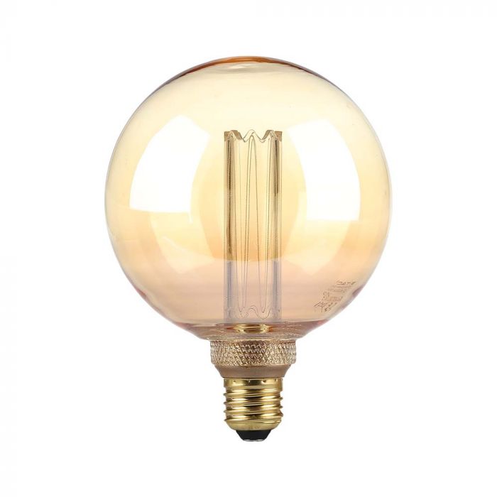 E27 4W(200Lm) LED-lampa Filament AMBER, G125, IP20, V-TAC, varmvitt ljus 1800K