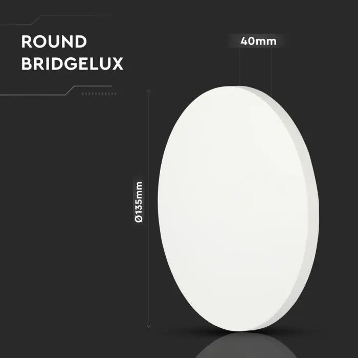 LED BRIDGELUX fassaadivalgusti, V-TAC, IP65, valge, ümmargune, soe valge valgus 3000K