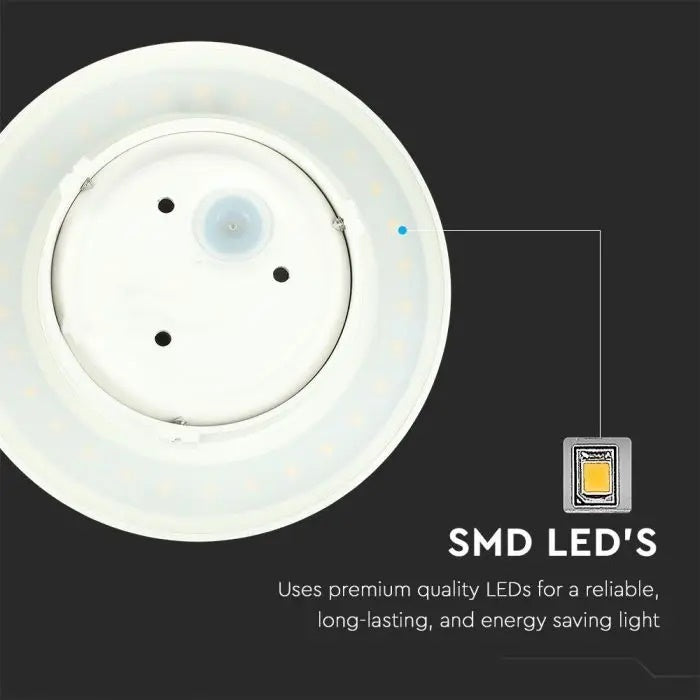 5W(710Lm) LED BRIDGELUX Facade luminaire, V-TAC, IP65, white, round, warm white light 3000K