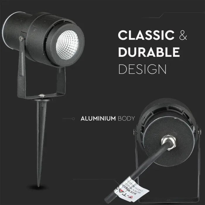 12W(875Lm) V-TAC LED COB põrandaalune aiavalgusti, IP65, must, neutraalne valge 4000K