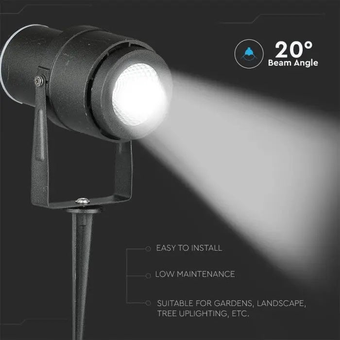 12W(875Lm) V-TAC LED COB põrandaalune aiavalgusti, IP65, must, neutraalne valge 4000K
