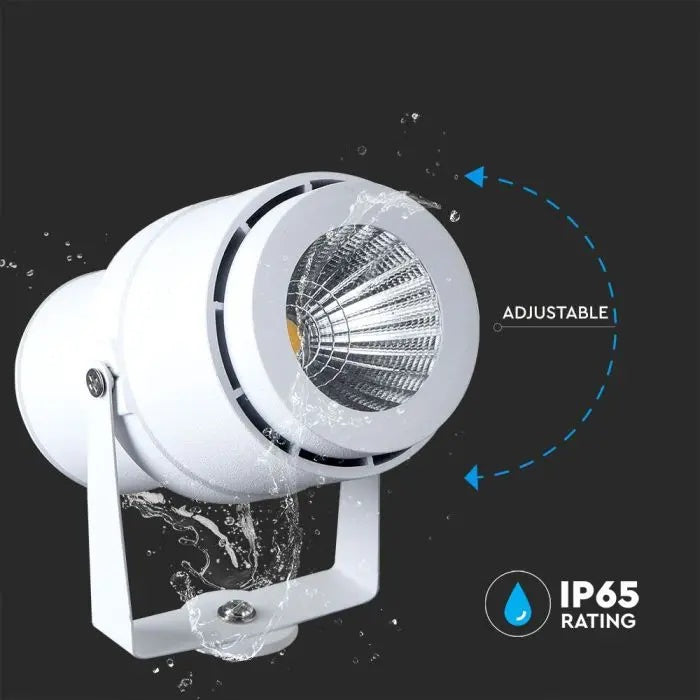 12W(920Lm) V-TAC LED COB zemē spraužams dārza gaismeklis, IP65, balts, silti balta gaisma 3000K