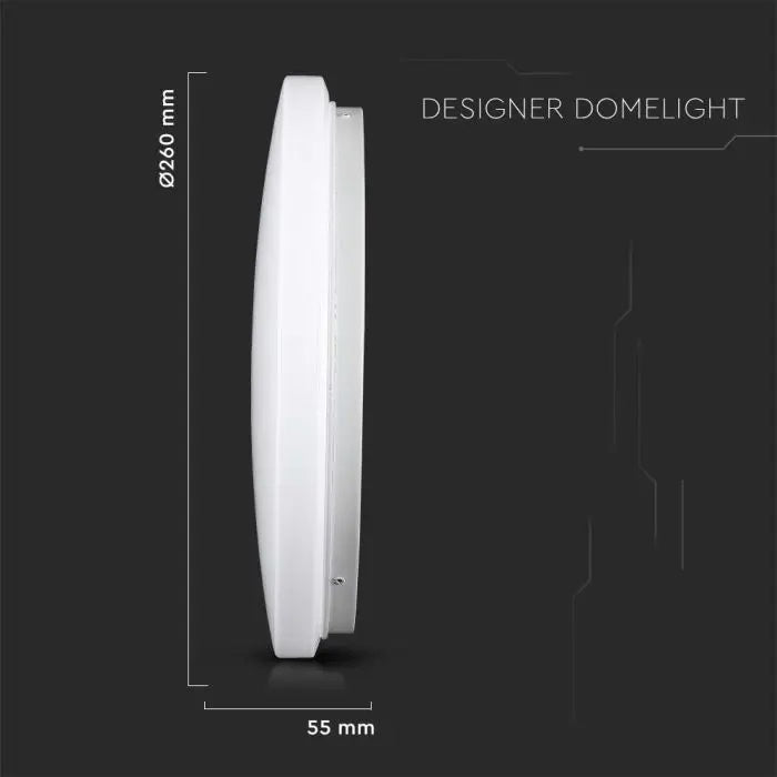 12W(1200Lm) LED-poster, IP20, vit, rund, 3in1(variabel ljustemperatur 3000K,4000K,6400K), V-TAC