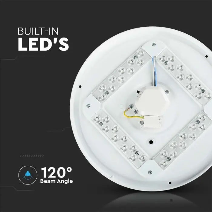 12W(1200Lm) LED plakat, IP20, valge täht, ümmargune, 3in1 (muutuv valgustemperatuur 3000K,4000K,6400K), V-TAC