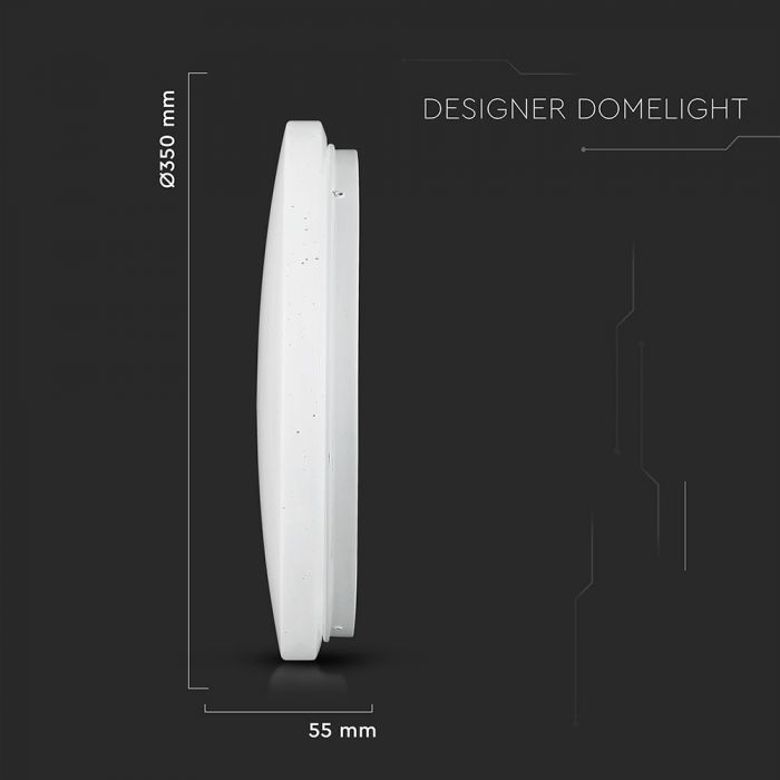24W(2600Lm) LED-poster, IP20, vit stjärna, rund, 3in1(variabel ljustemperatur 3000K,4000K,6400K), V-TAC
