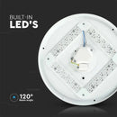 24W(2600Lm) LED plafons, IP20, balts piena krāsā, apaļš, 3in1(maināma gaismas temperatūra 3000K,4000K,6400K), V-TAC