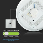 24W(2600Lm) LED plafons, IP20, balts piena krāsā, apaļš, 3in1(maināma gaismas temperatūra 3000K,4000K,6400K), V-TAC