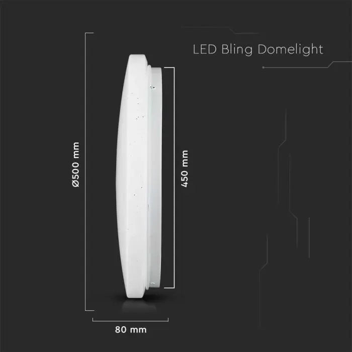 36W(3900Lm) LED-poster, IP20, vit stjärna, rund, 3in1 (variabel ljustemperatur 3000K,4000K,6400K), V-TAC