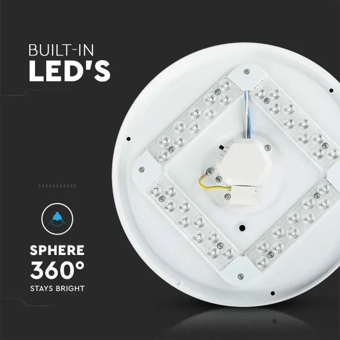 36W(3900Lm) LED-poster, IP20, vit stjärna, rund, 3in1 (variabel ljustemperatur 3000K,4000K,6400K), V-TAC