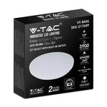 36W(3900Lm) LED-poster, IP20, mjölkfärgad, rund, 3in1(variabel ljustemperatur 3000K,4000K,6400K), V-TAC