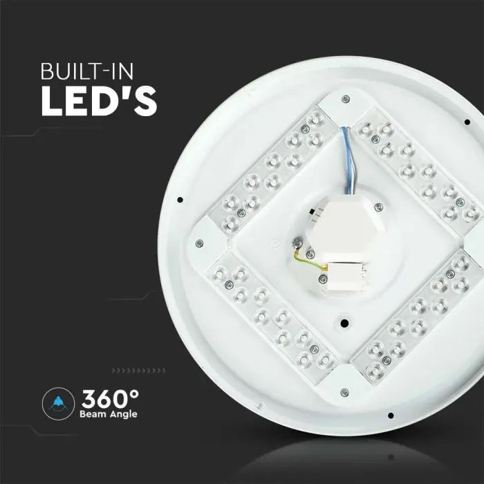 36W(3900Lm) LED-poster, IP20, mjölkfärgad, rund, 3in1(variabel ljustemperatur 3000K,4000K,6400K), V-TAC