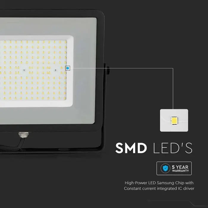 100W(11500Lm) LED Prožektors V-TAC SAMSUNG, IP65, garantija 5 gadi, melns ar pelēku stiklu, auksti balta gaisma 6500K