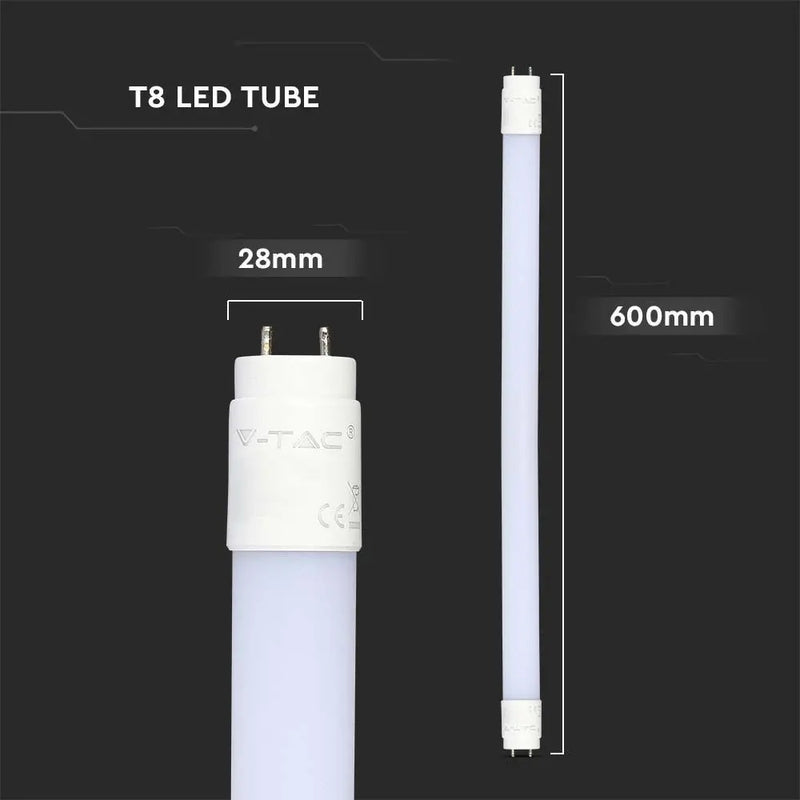 SALE_T8 7.5W(850Lm) 60cm LED V-TAC SAMSUNG лампа, 5 лет гарантии, IP20, теплый белый свет 3000K