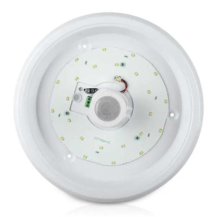 12W(1000Lm) LED poster, white, round, IP20, V-TAC SAMSUNG, with motion sensor, 5 years warranty, cold white 6400K