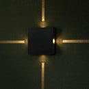 4W(428Lm) LED sienas gaismeklis, V-TAC, IP65, melns, kvadrāta, silti balta gaisma 3000K