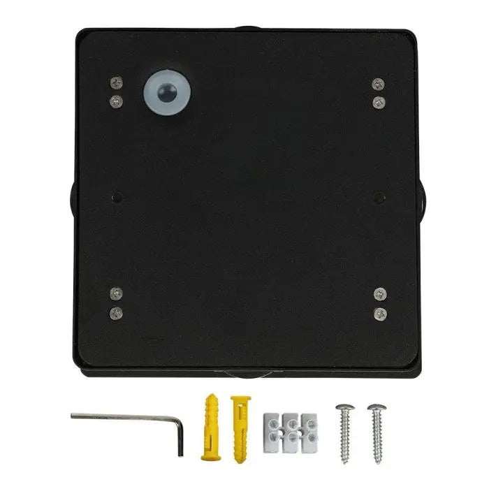 4W(428Lm) LED-väggarmatur, V-TAC, IP65, svart, fyrkantig, varmvitt ljus 3000K