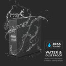 4W(428Lm) LED sienas gaismeklis, V-TAC, IP65, melns, kvadrāta, silti balta gaisma 3000K