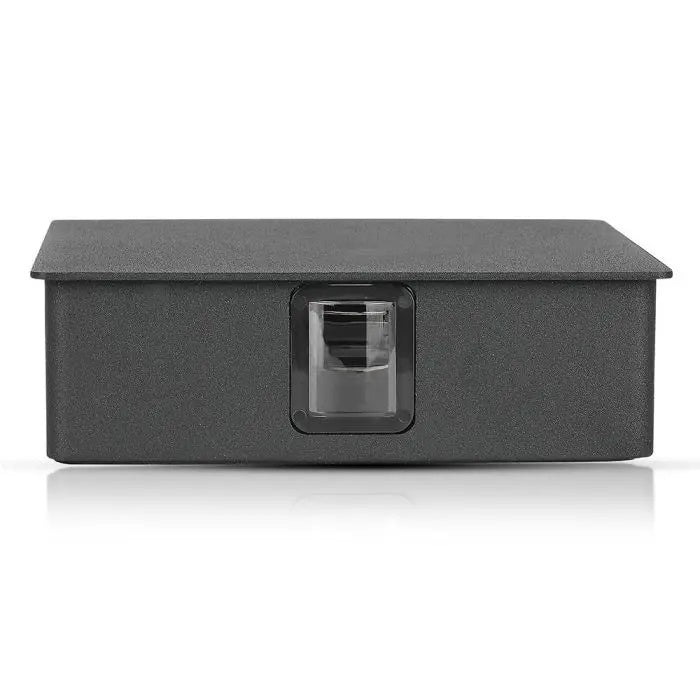 4W(428Lm) LED sienas gaismeklis, V-TAC, IP65, melns, kvadrāta, silti balta gaisma 3000K