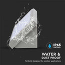 12W(1250Lm) LED Facade light, square shape, V-TAC, IP65, grey, warm white light 3000K