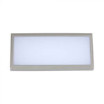 12W(1250Lm) LED Fasādes gaismeklis, kvadrāta formas, V-TAC, IP65, pelēks, auksti balta gaisma 6400K