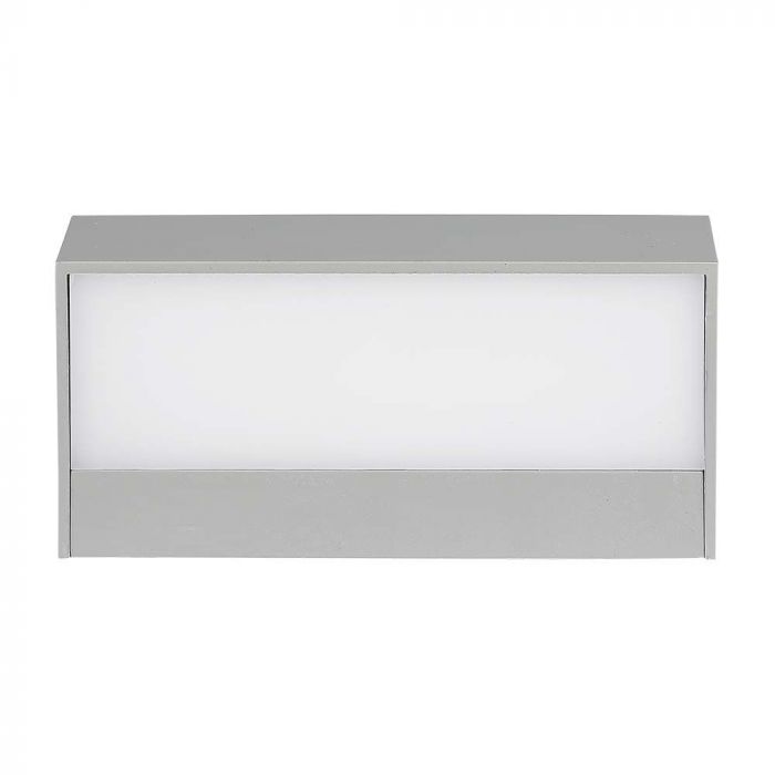 9W(850Lm) LED sienas gaismeklis, V-TAC, IP65, pelēks, kvadrāta, neitrāli balta gaisma 4000K
