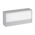 9W(850Lm) LED sienas gaismeklis, V-TAC, IP65, pelēks, kvadrāta, neitrāli balta gaisma 4000K
