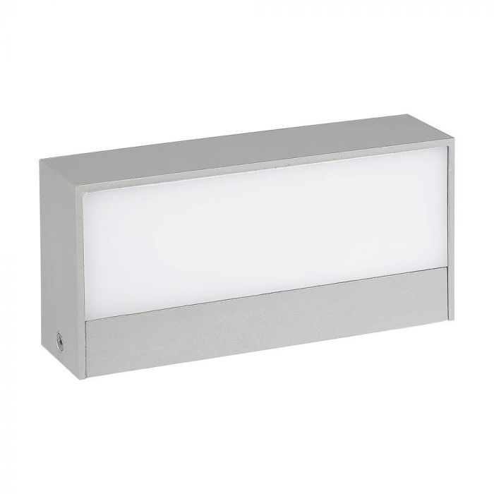 9W(850Lm) LED sienas gaismeklis, V-TAC, IP65, pelēks, kvadrāta, neitrāli balta gaisma 4000K
