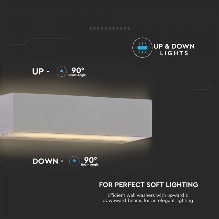 9W(850Lm) LED wall light, V-TAC, IP65, gray, square, neutral white light 4000K