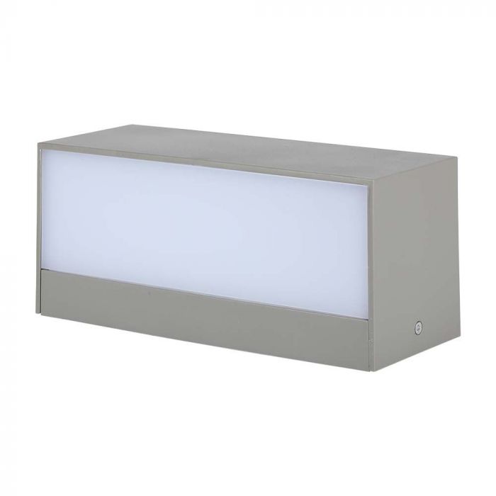 12W(1150Lm) LED-väggarmatur, V-TAC, IP65, grå, fyrkantig, kallvit 6400K