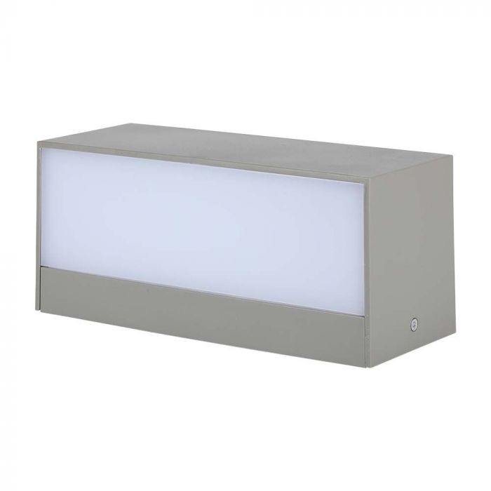 Настенный светодиодный светильник 12W(1150Lm), V-TAC, IP65, серый, квадратный, теплый белый свет 3000K