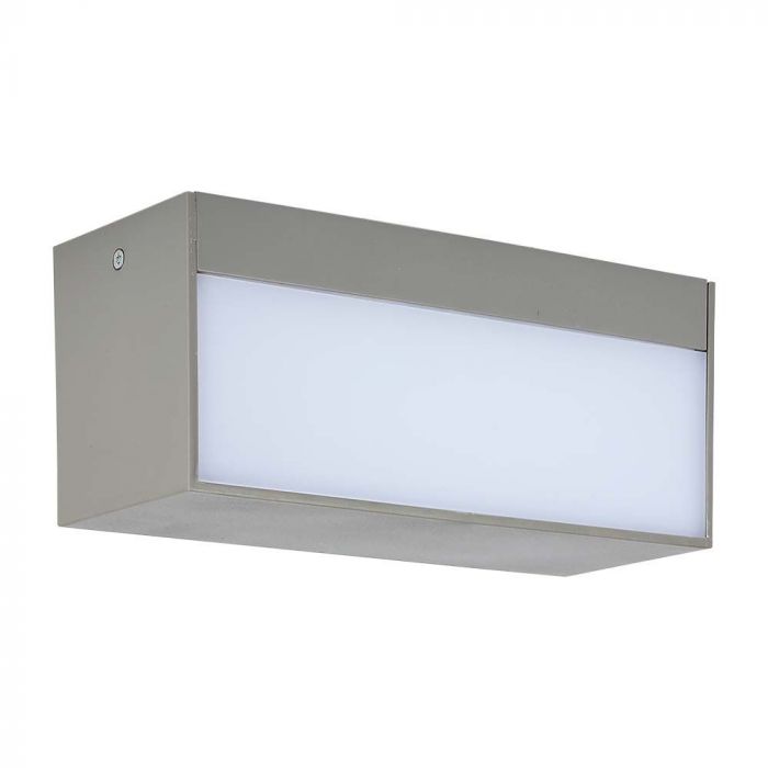 12W(1150Lm) LED sienas gaismeklis, V-TAC, IP65, pelēks, kvadrāta, silti balta gaisma 3000K