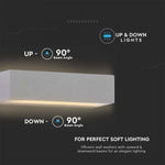 12W(1150Lm) LED seinavalgusti, V-TAC, IP65, hall, kandiline, neutraalne valge valgus 4000K