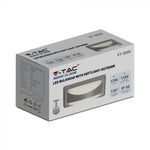 12W(1160Lm) LED sienas gaismeklis, V-TAC, IP65, pelēks, kvadrāta, silti balta gaisma 3000K