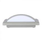 12W(1160Lm) LED fasādes gaismeklis, V-TAC, IP65, pelēks, kvadrāta, auksti balta gaisma 6400K
