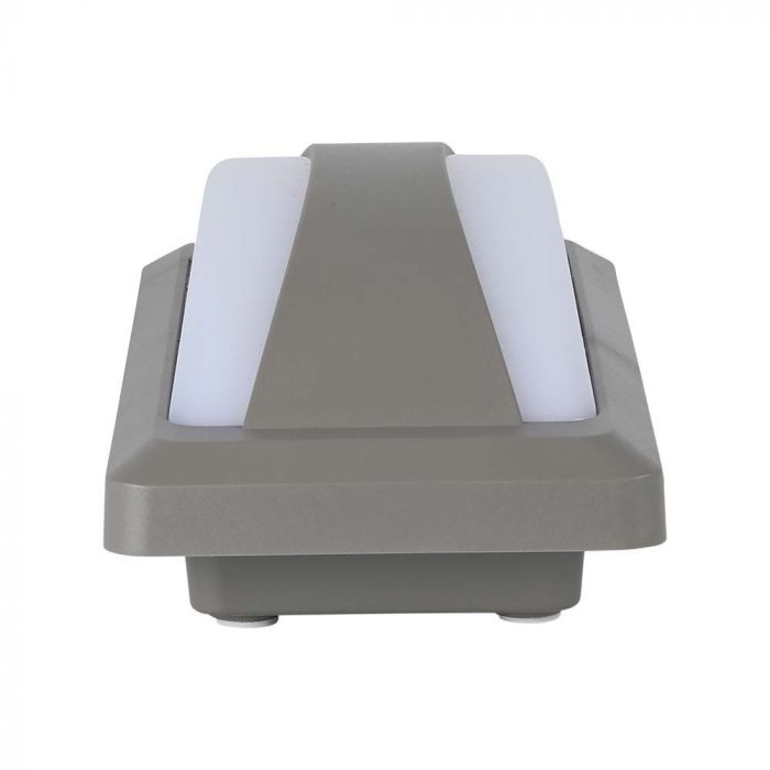 Настенный светодиодный светильник 12W(1160Lm), V-TAC, IP65, серый, квадратный, теплый белый свет 3000K