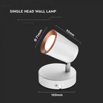 6W(540Lm) LED wall light, V-TAC, IP20, white, warm white light 3000K