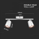 12W(1080Lm) LED wall light, V-TAC, IP20, white, warm white light 3000K