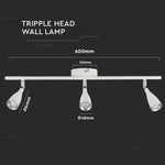13.5W(1000Lm) LED Wall lamp, V-TAC, IP20, warm white light 3000K