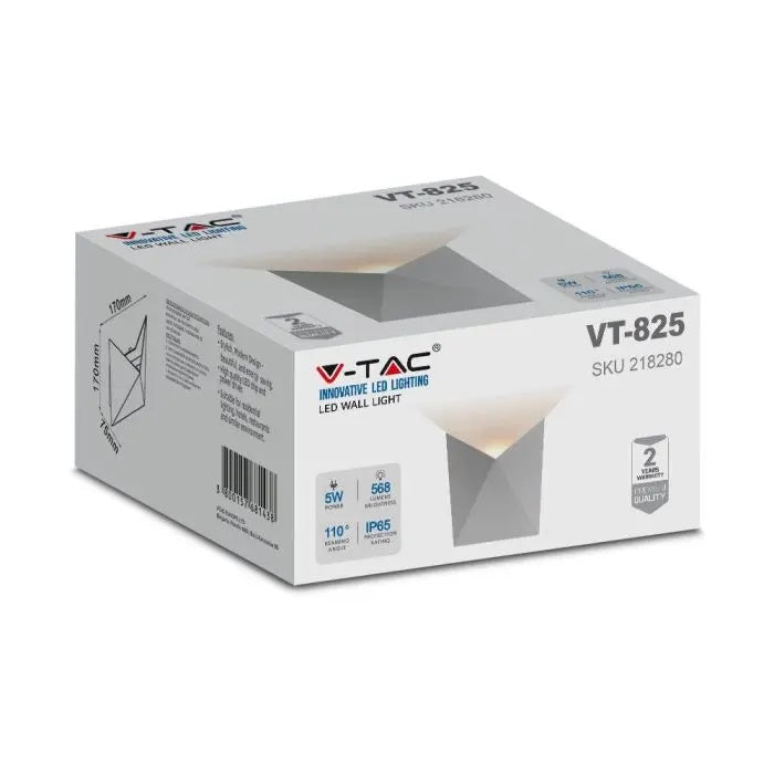 5W(568Lm) LED Facade light, V-TAC, IP65, white, warm white light 3000K