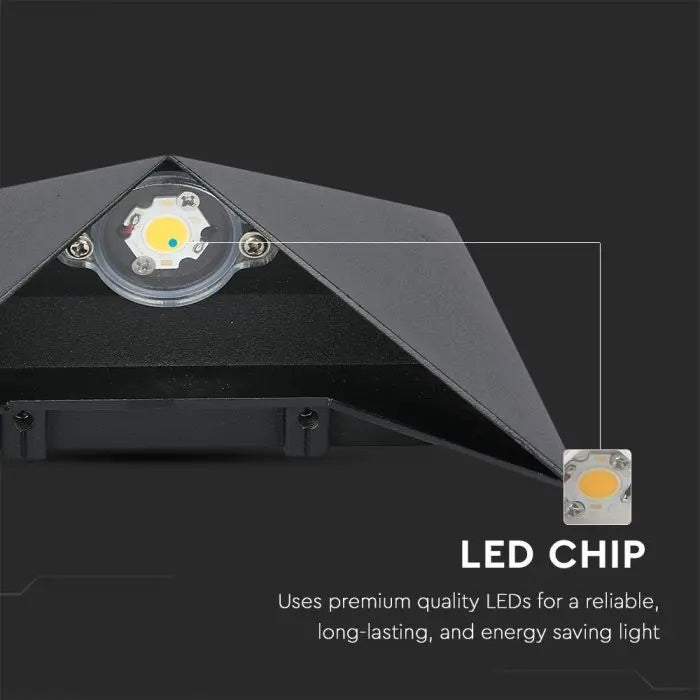 5W(568Lm) LED wall light, V-TAC, IP65, black, warm white light 3000K