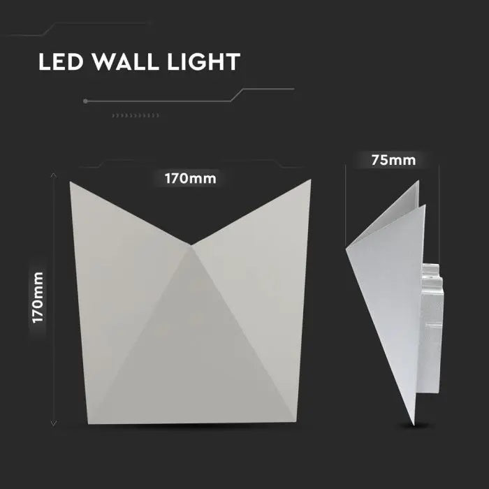 5W(568Lm) LED seinavalgusti, V-TAC, IP65, hall, soe valge valgus 3000K