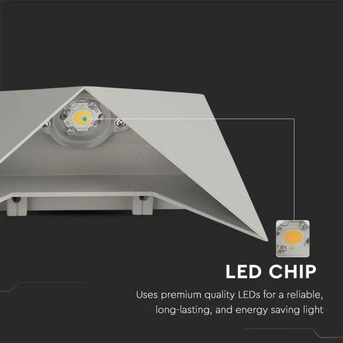 Светодиодный настенный светильник, V-TAC, IP65, серый, теплый белый 3000K
