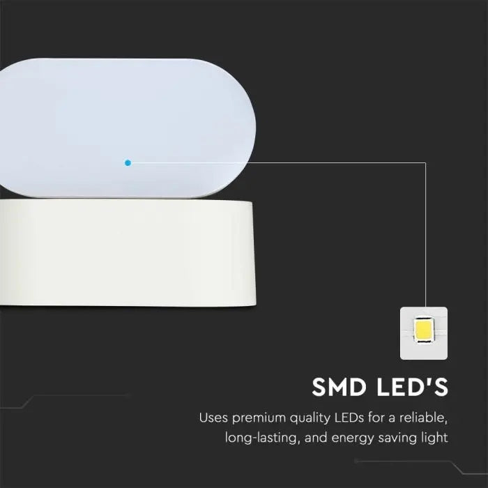 5W(800Lm) LED-fassaadivalgusti, V-TAC, IP65, valge, soe valge valgus 3000K