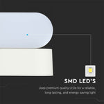5W(800Lm) LED fasādes gaismeklis, V-TAC, IP65, balts, neitrāli balta gaisma 4000K