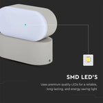 5W(800Lm) LED fasadarmatur, V-TAC, IP65, grå, neutralvit 4000K