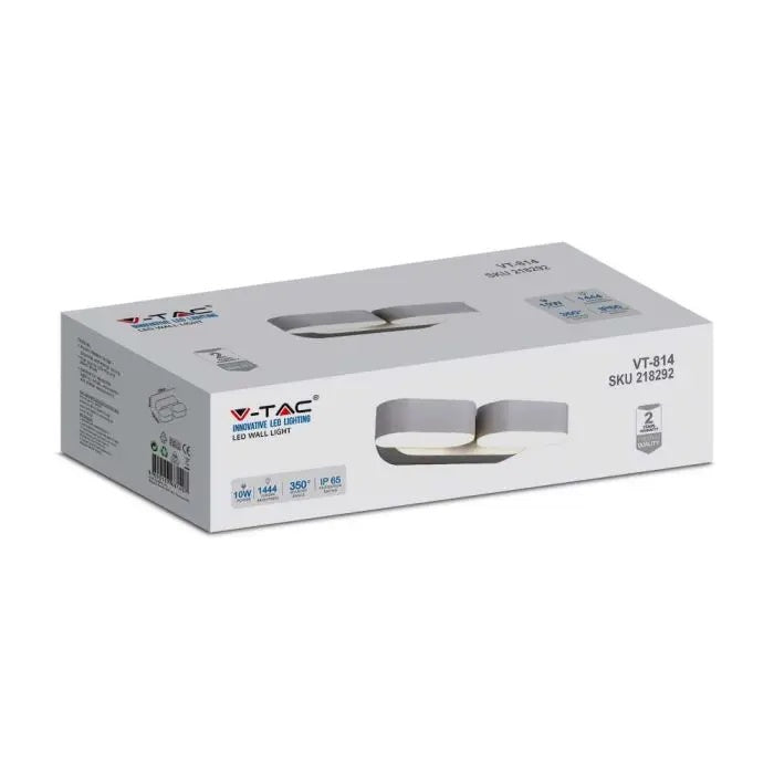 10W(1444Lm) LED-fassaadivalgusti, V-TAC, IP65, valge, soe valge valgus 3000K