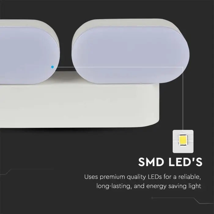 10W(1444Lm) LED-fassaadivalgusti, V-TAC, IP65, valge, soe valge valgus 3000K