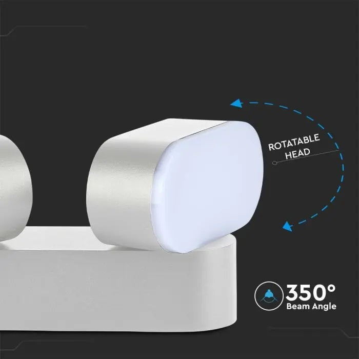 10W(1444Lm) LED-fassaadivalgusti, V-TAC, IP65, valge, soe valge valgus 3000K