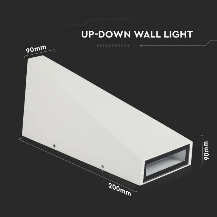 4W(450Lm) LED-fasadarmatur, V-TAC, IP65, vit, varmvitt ljus 3000K